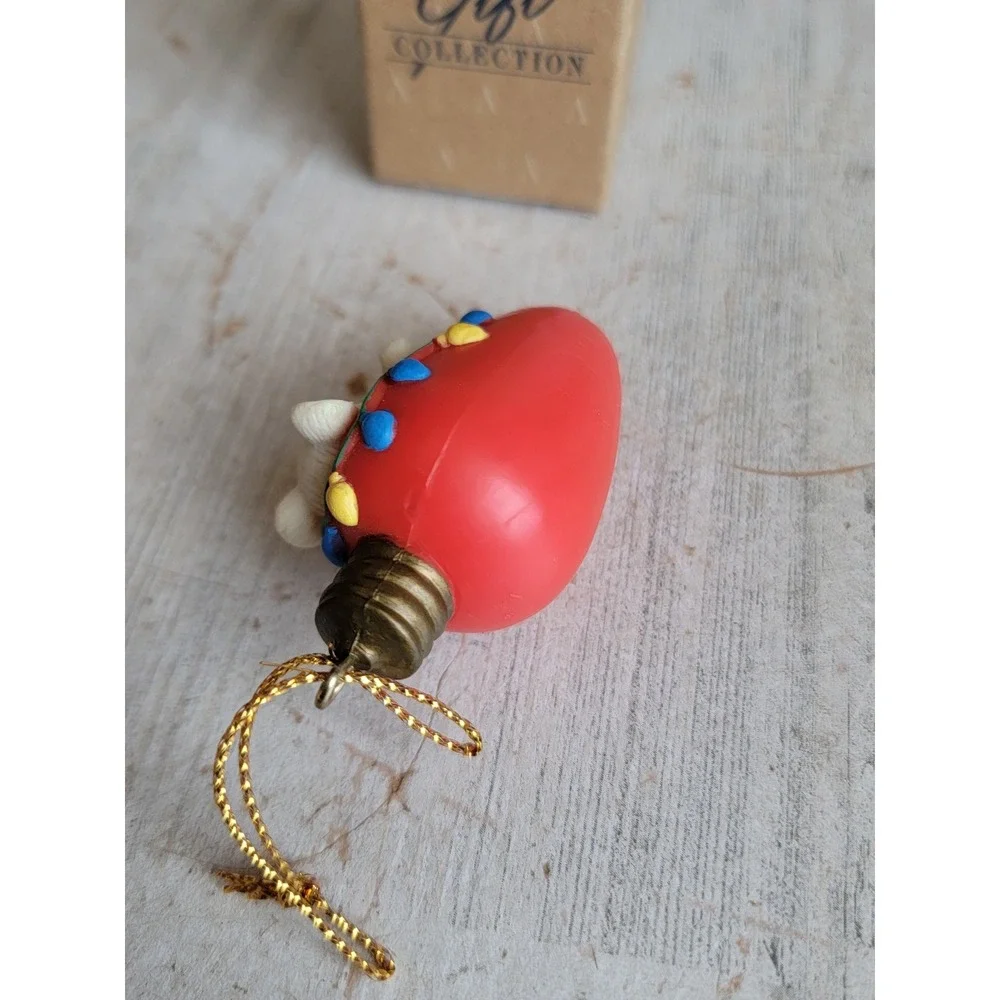 Avon Christmas cutie mouse light bulb ornament vintage Xmas collection home